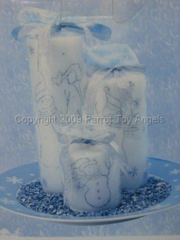 candleset.jpg - 3 pc. Snowman Pillar Set on Decorative Tray