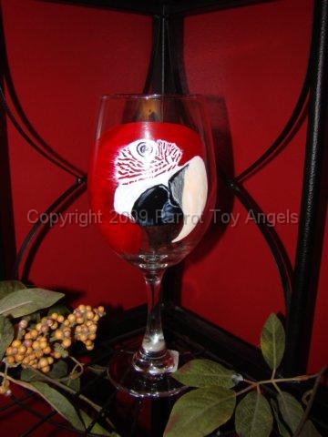 greenwingmacawwineglass1500.jpg - Greenwing Macaw Wine Glass