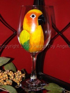 sunconurewineglass1500.jpg - Sun Conure Wine Glass