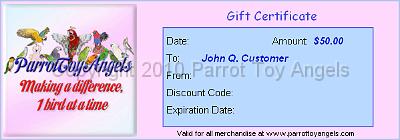 50_giftcert_spring.jpg - $50 Gift Certificate - Parrot Toy Angels