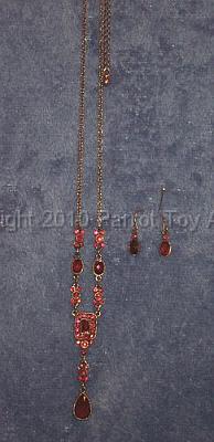 tn_3_dkredorangeset.jpg - Necklace & Earrings Set - Dk. Red/Orange Stones, Goldtone
