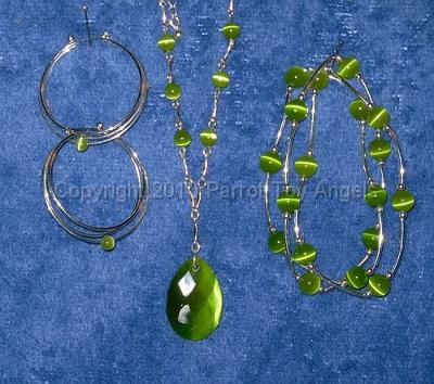 tn_8_limegreenset.jpg - Necklace, Earrings & Bracelets - Lime Green Stones, Silvertone